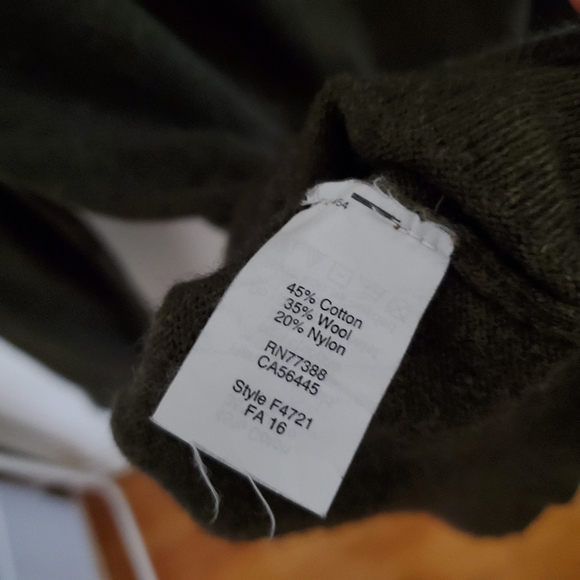 J.Crew Fine Cotton/Wool Cardigan, Green - Picture 6 of 7